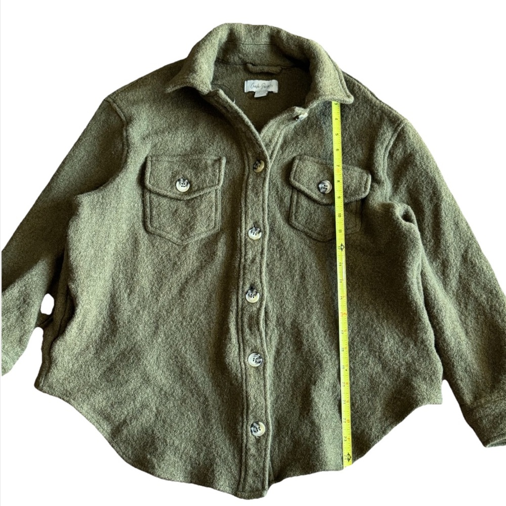 Charlie Paige Hunter Olive Green Wool Blend Jacket Coat Women's Size Medium - Picture 4 of 11